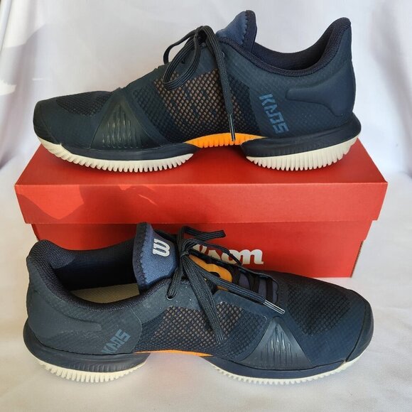 Men's WILSON Kaos Swift Tennis Shoe - Blue/Orange - M9/W10.5 - Picture 4 of 10